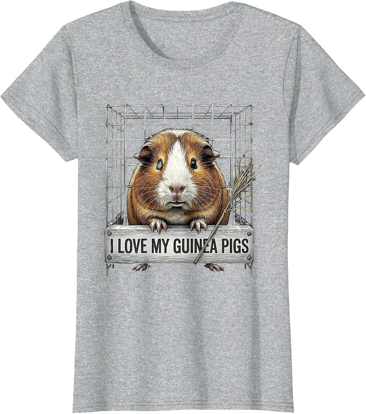Women's I Love My Guinea Pigs Funny Guinea Pig Lover Pet Humor T-Shirt - Heather Grey