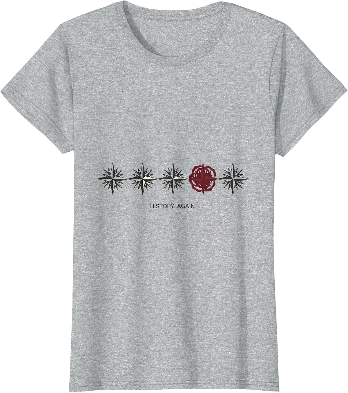 History Again Minimalist Funny History Teacher Gift T-Shirt - Heather Grey