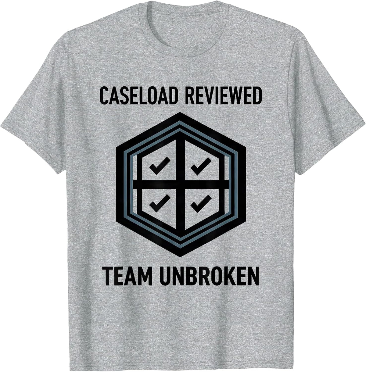 Men's Caseload Reviewed Team Unbroken Geometric Special Education T-Shirt - Heather Grey