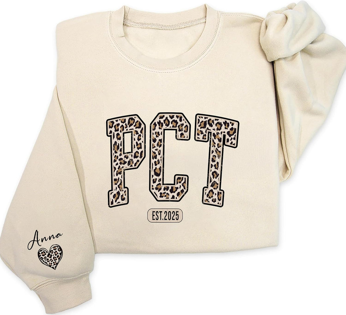 Personalized Nurse Sweatshirt, Custom Doctor Shirt with Name, Personalized Leopard Nurse Sweatshirt, RN Shirt - Pct