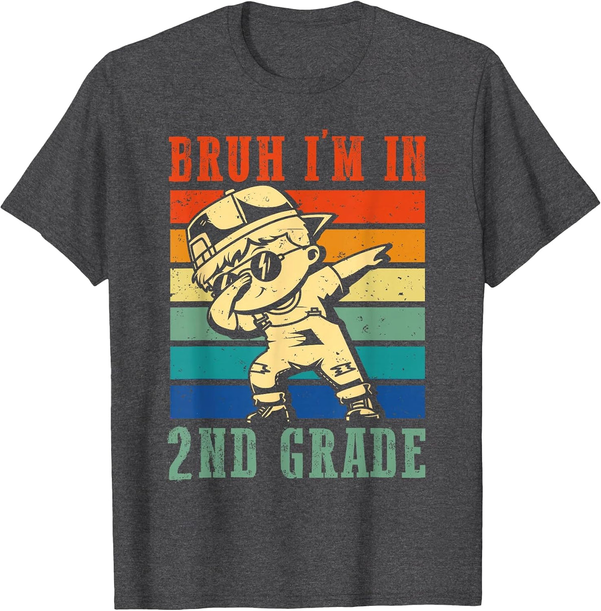 Boys Bruh I'm in 2nd Grade First Day of School Second Grade T-Shirt - Dark Heather Grey