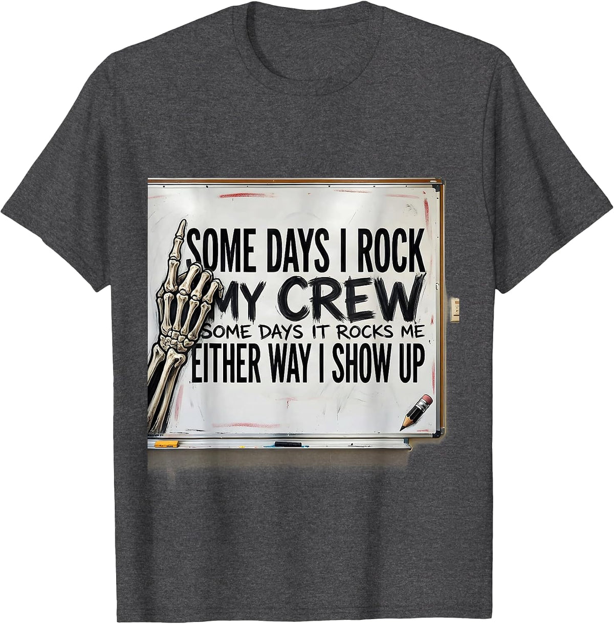 Some Days I Rock My Crew Rock On Sped Squad T-Shirt - Dark Heather Grey