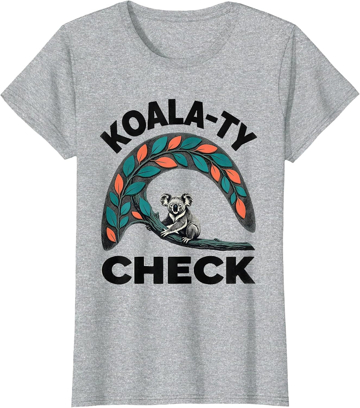 Koala-ty Check Midcentury Modern Cute Koala Lover Humor T-Shirt - Heather Grey