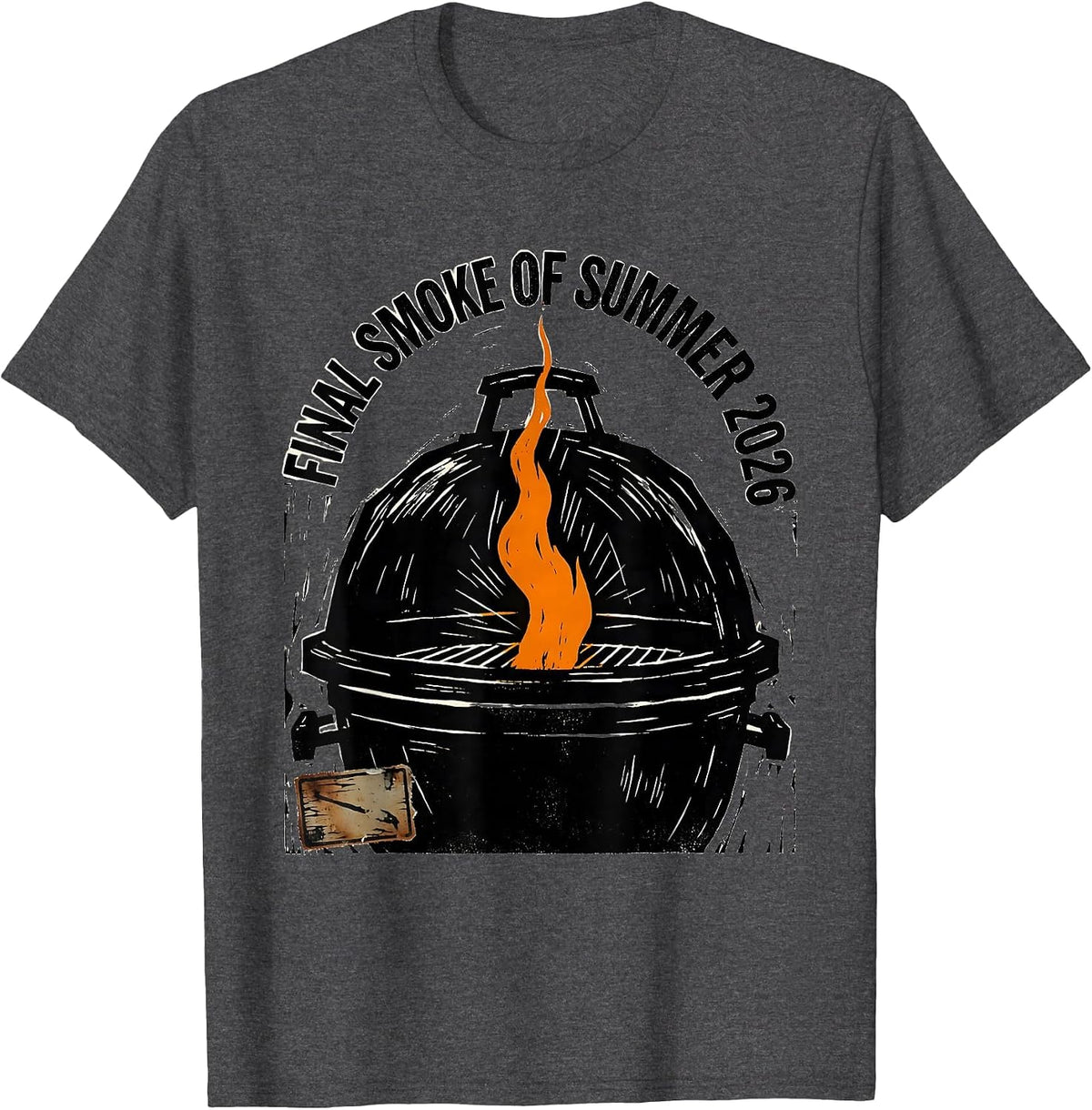 Final Smoke Of Summer 2026 Funny Dad Grill Master BBQ T-Shirt - Dark Heather Grey