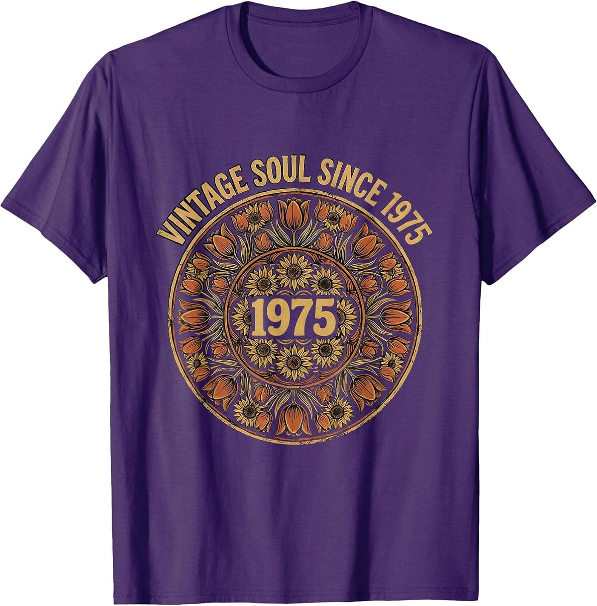 Vintage Soul Since 1975 Classic Birthday Design T-Shirt - Purple