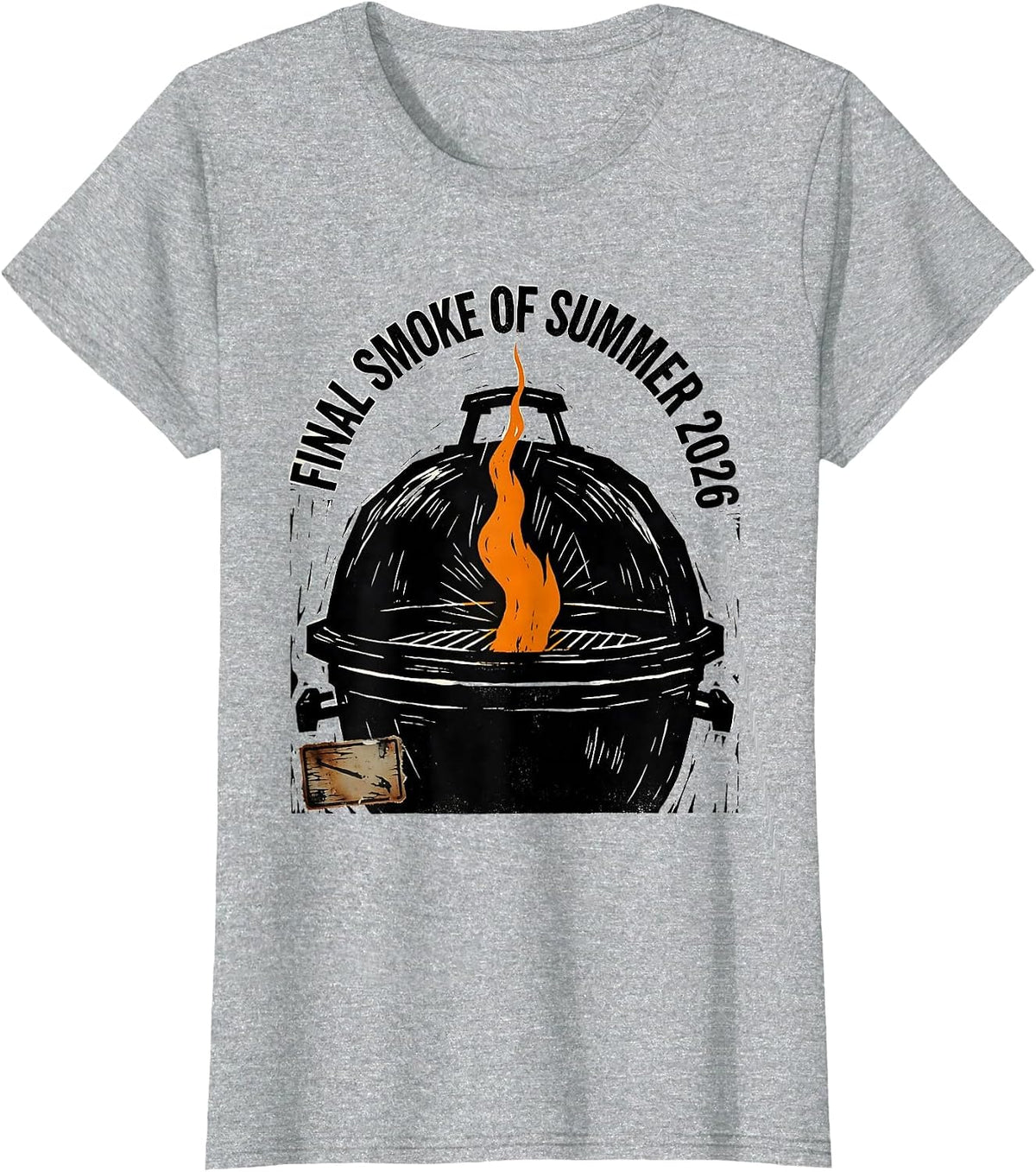Final Smoke Of Summer 2026 Funny Dad Grill Master BBQ T-Shirt - Heather Grey