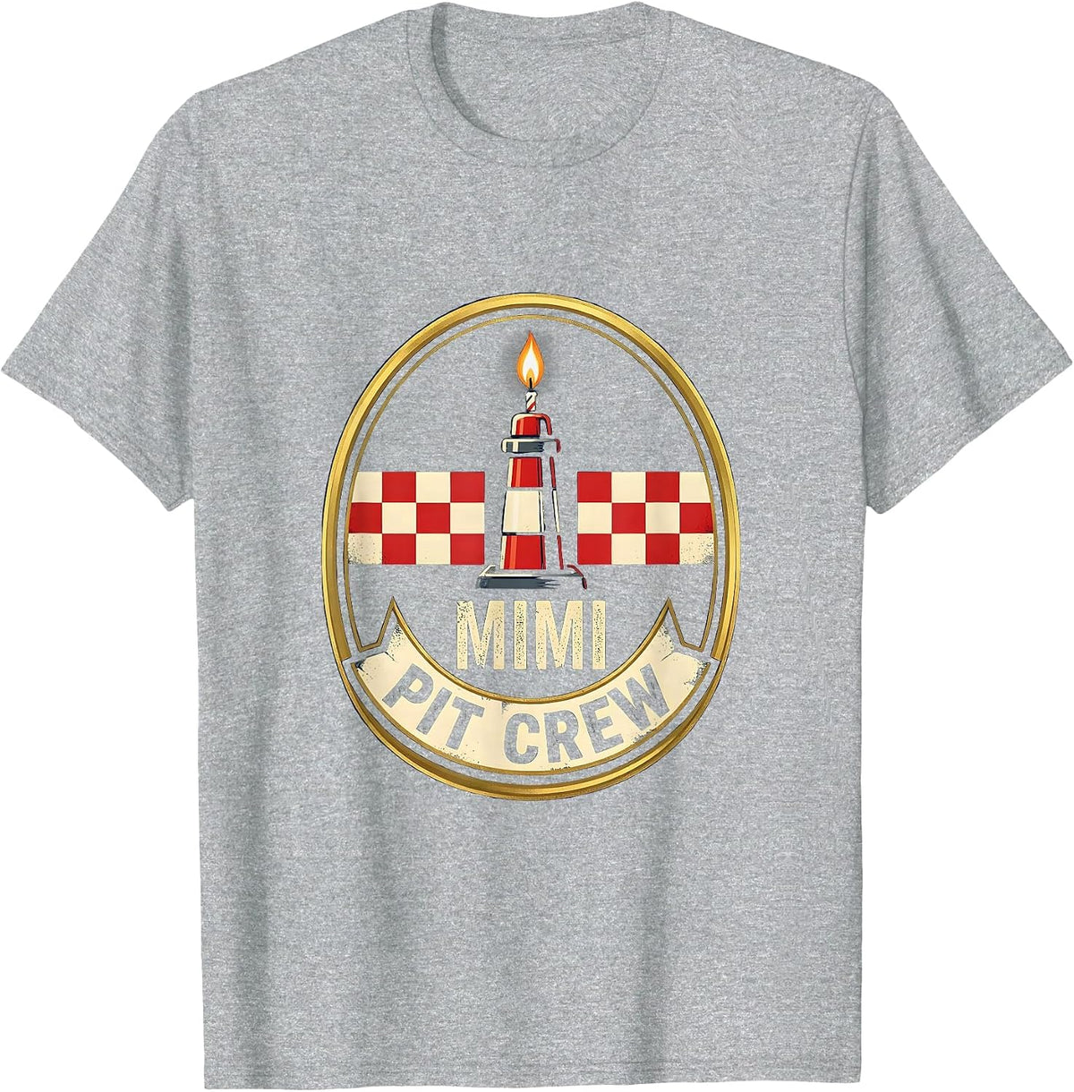 Men's Mimi Pit Crew Race Car Birthday Party Family Matching Pit T-Shirt - Heather Grey