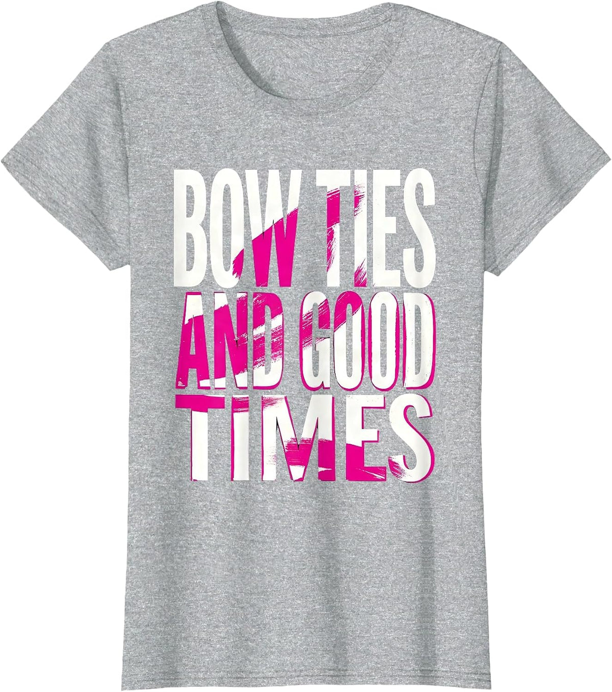 Bow Ties and Good Times Tuxedo Graphic Design T-Shirt - Heather Grey