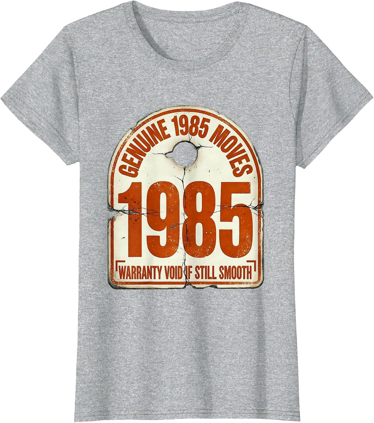 Genuine 1985 Moves Warranty Void If Still Smooth Retro T-Shirt - Heather Grey