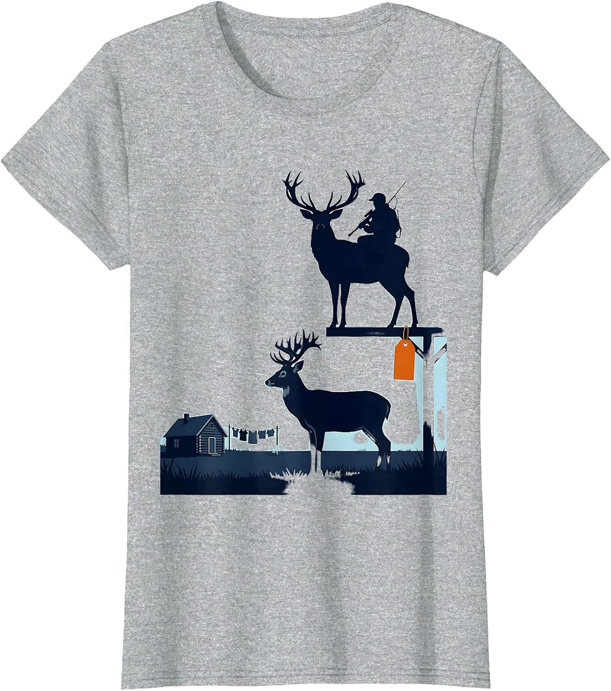 Deer Hunting Dad Humor Funny Hunter Gift T-Shirt - Heather Grey