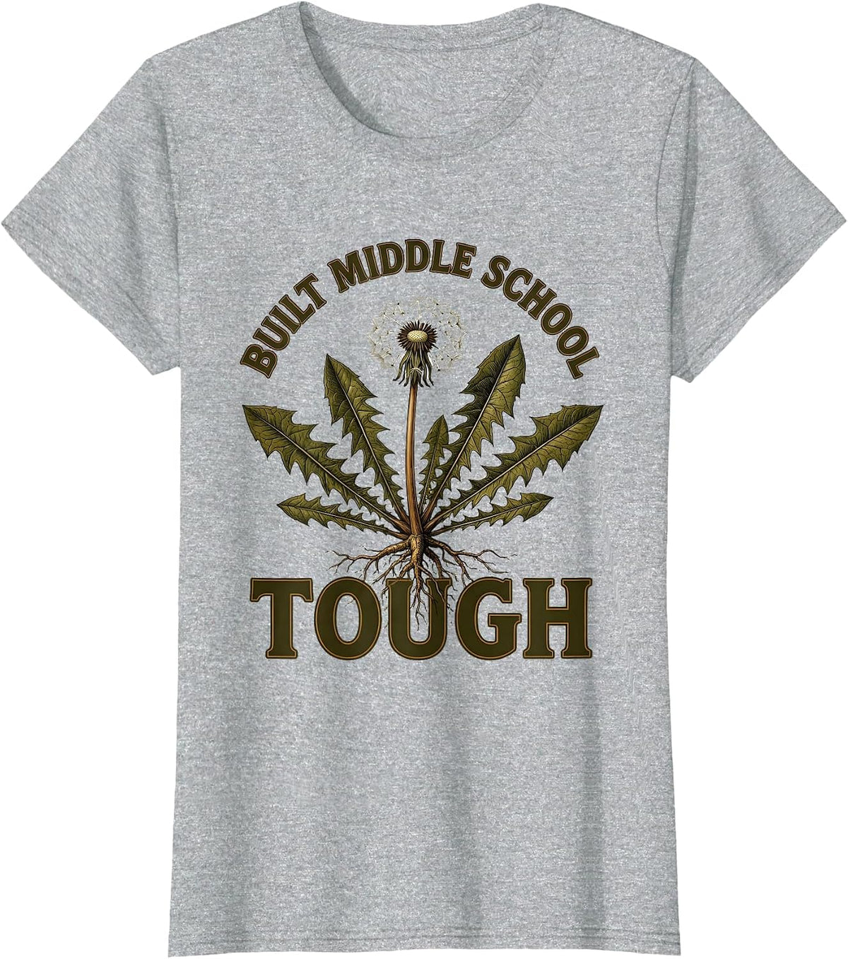 Built Middle School Tough Teacher Design T-Shirt - Heather Grey
