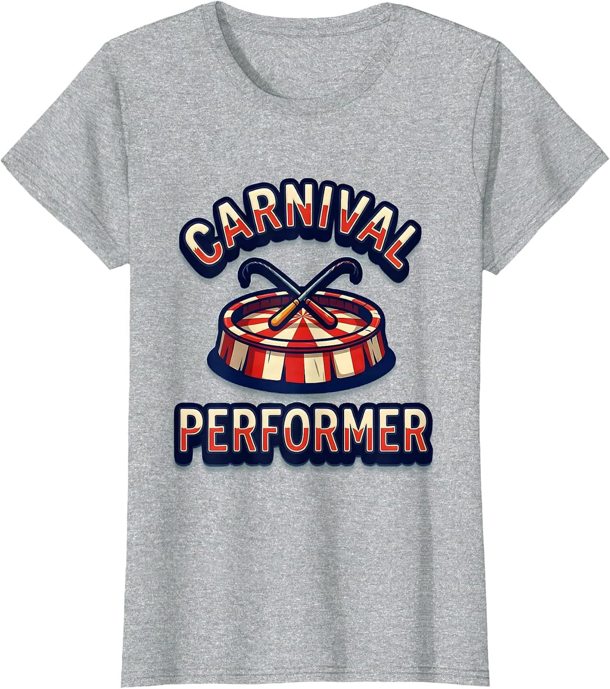 Women's Carnival Performer Funny Circus Staff Costume Party T-Shirt - Heather Grey