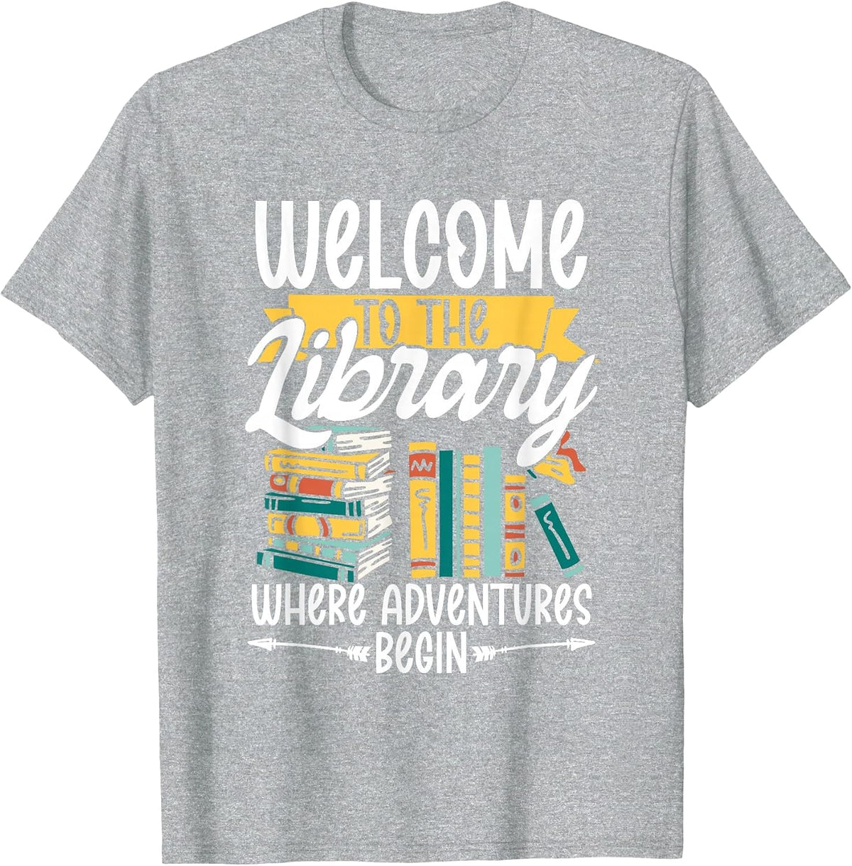 School Librarian Book Lover Library Bookworm T-Shirt - Heather Grey