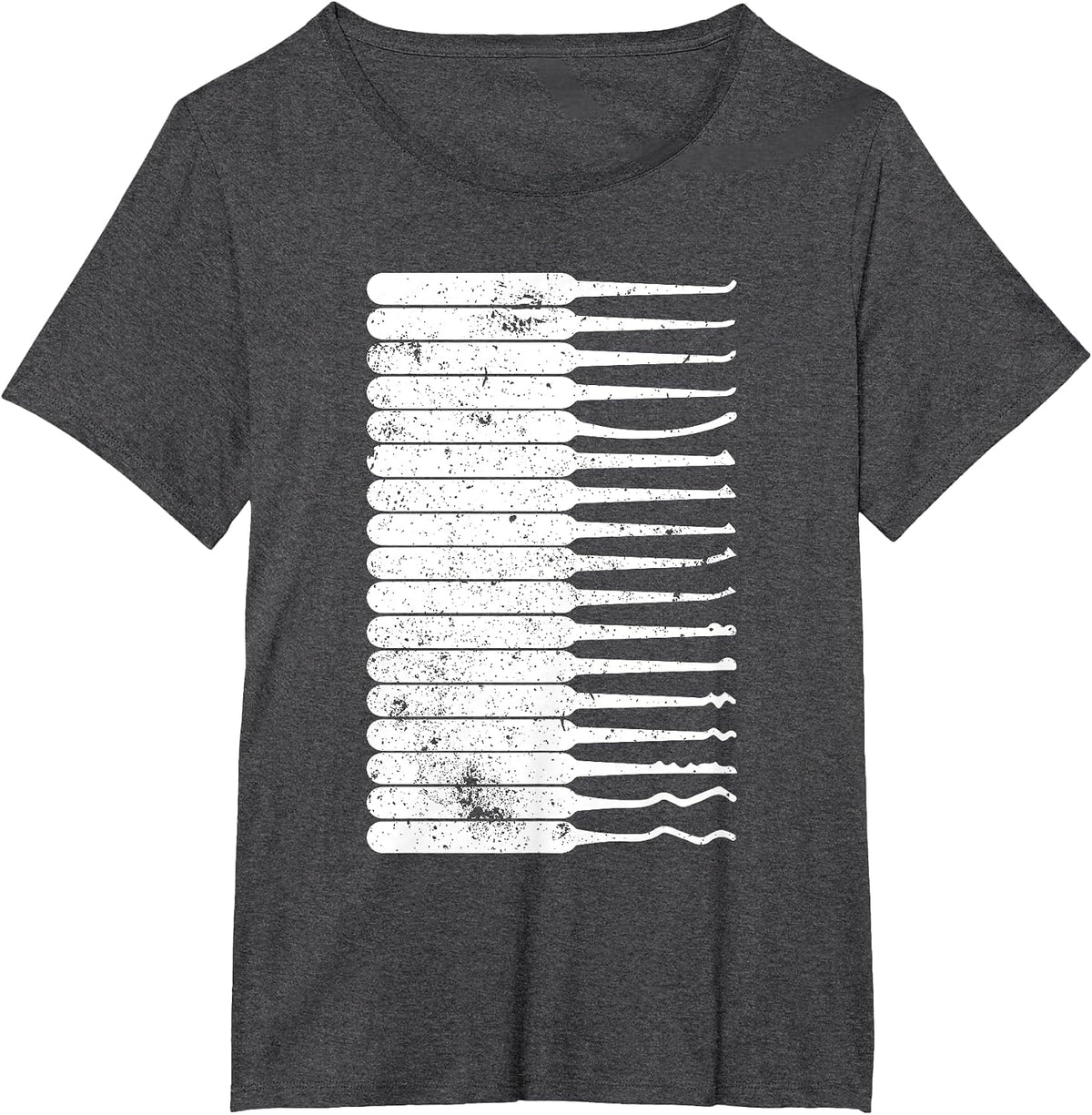 Funny Locksmith Art Men Dad Lock Picking Tools Key Lock T-Shirt - Dark Heather Grey