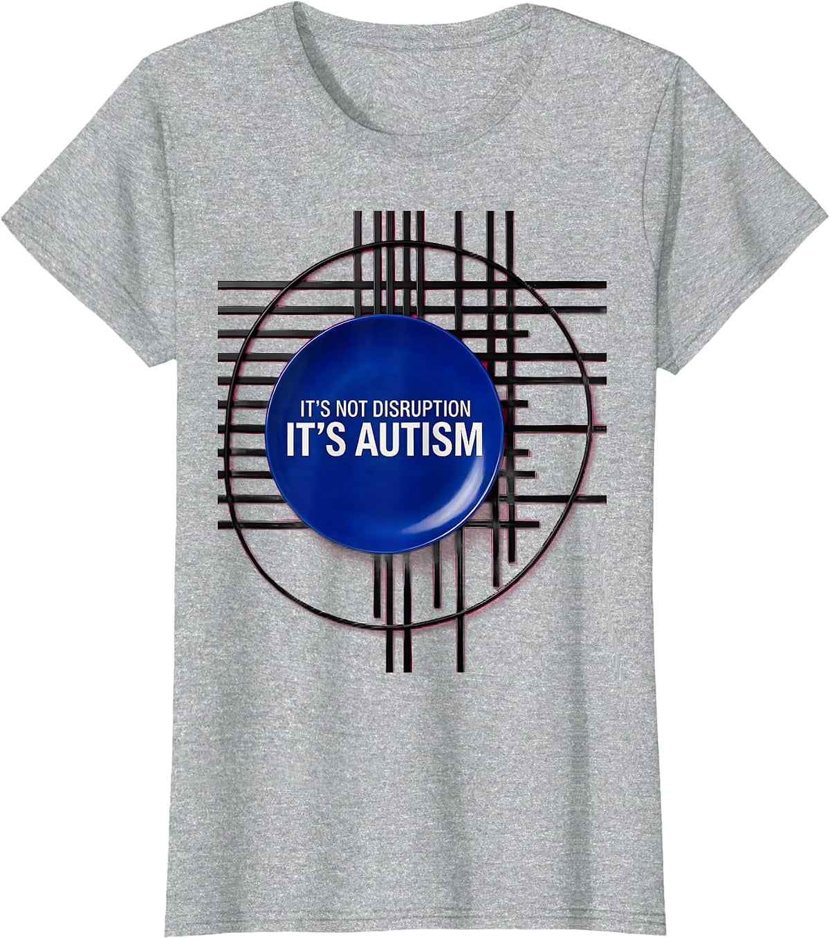 It's Not Disruption It's Autism Funny Neurodiversity T-Shirt - Heather Grey
