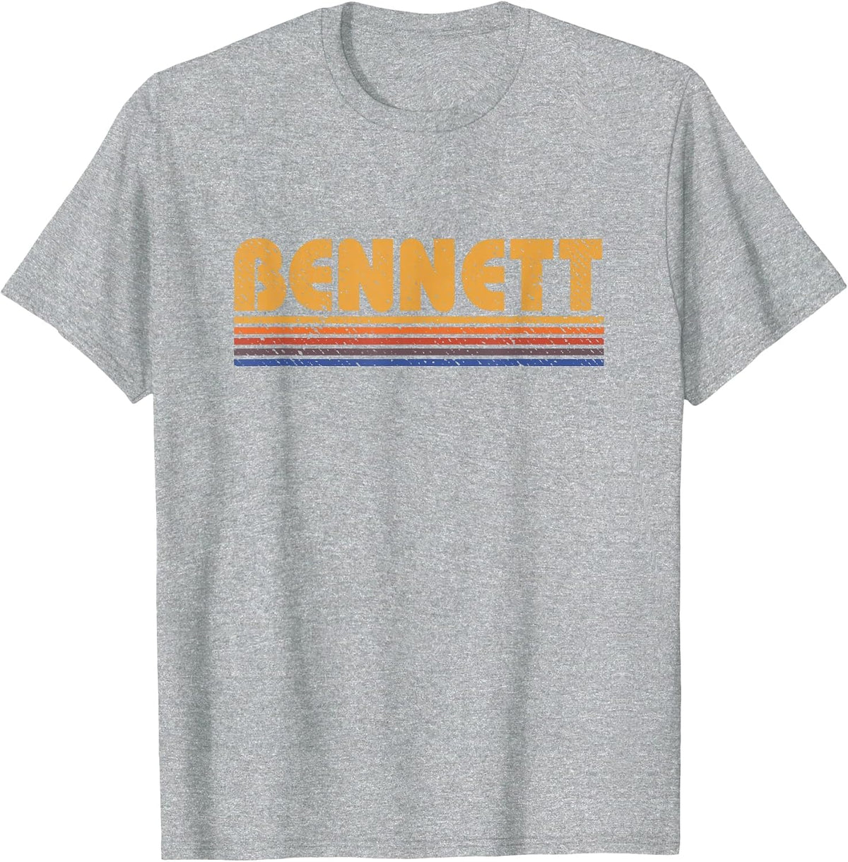 Bennett Vintage 80s Retro Style T-Shirt - Heather Grey