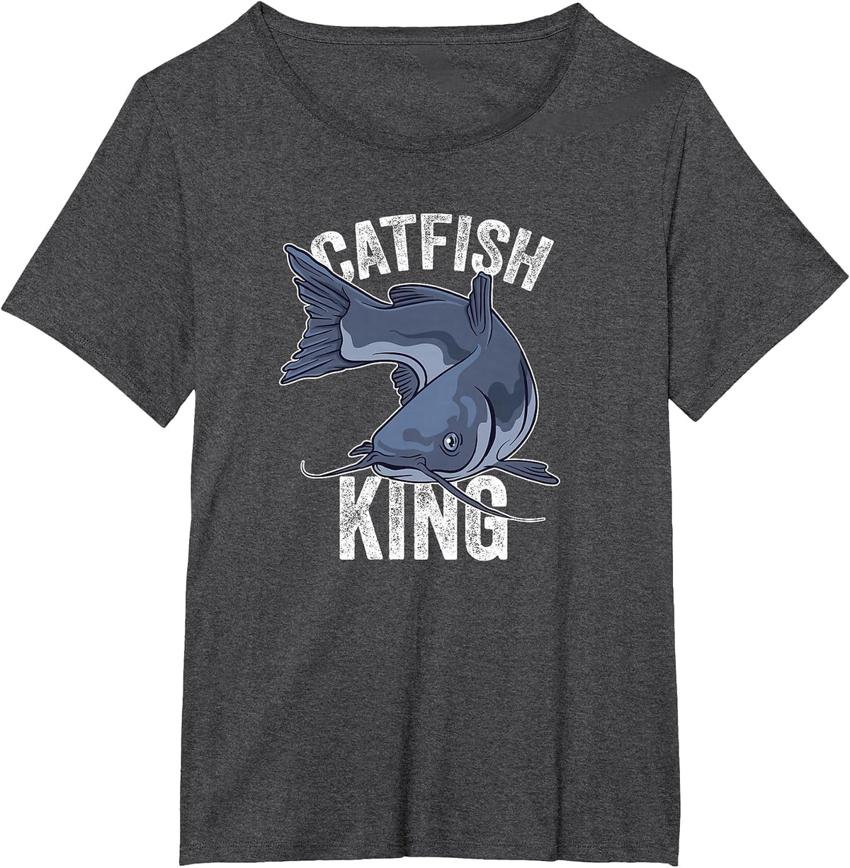 Catfish King Catfish Fishing T-Shirt - Dark Heather Grey