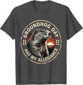 Men's Groundhog Day Has My Allegiance Funny Vintage Badge Humor T-Shirt - Dark Heather Grey