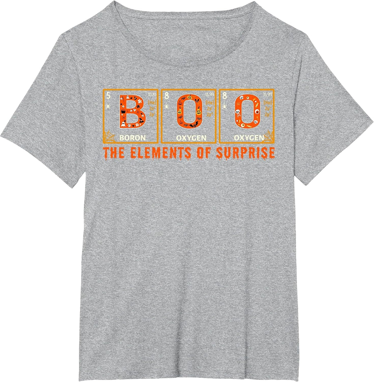 Halloween Boo Primary Elements of Surprise Science T-Shirt - Heather Grey