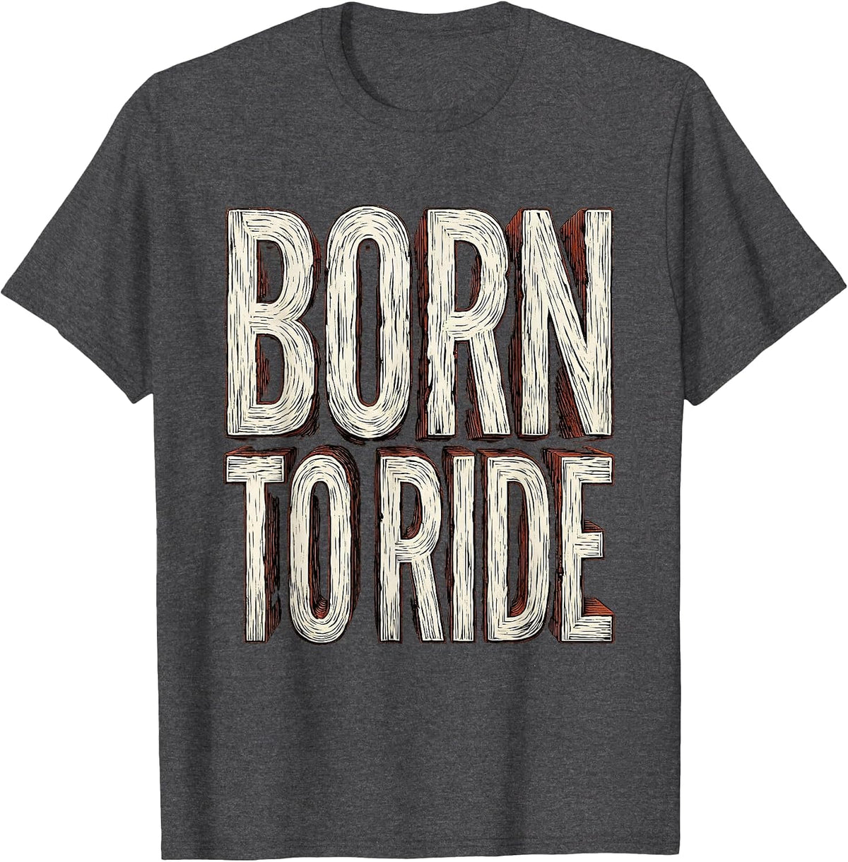 Born to Ride Bike Enthusiast Design T-Shirt - Dark Heather Grey