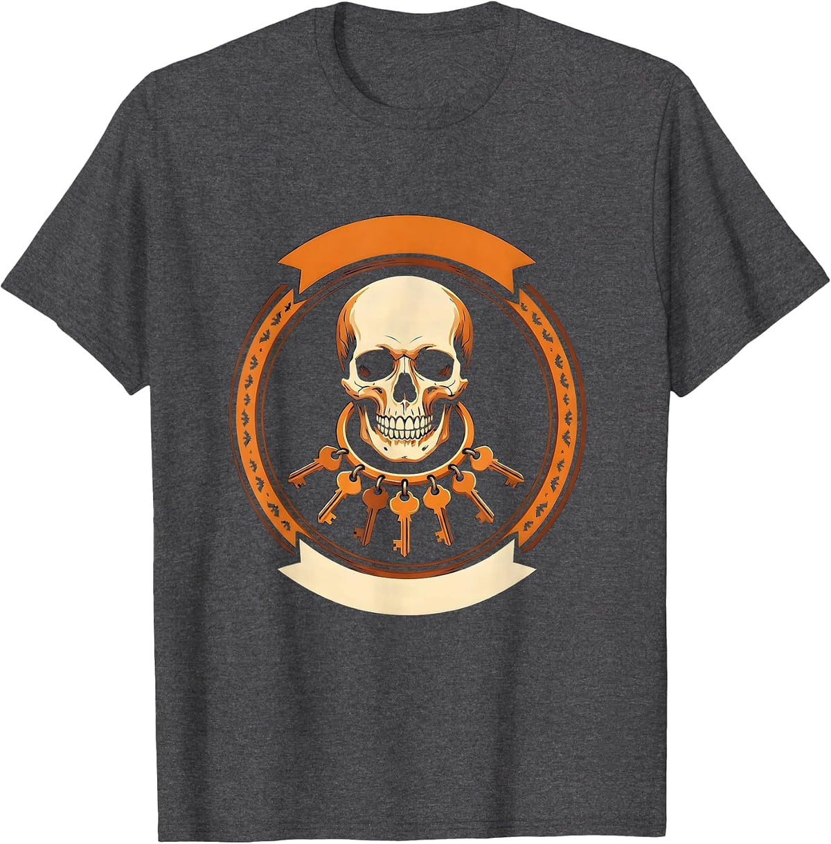Men's Locksmith Skull Halloween Costume Parody Gag Gift T-Shirt - Dark Heather Grey