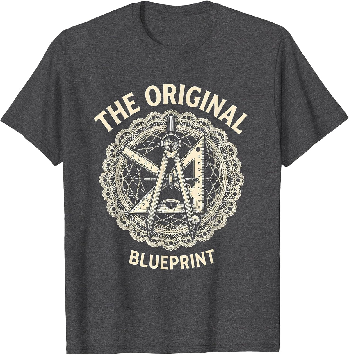 The Original Blueprint Graphic Design T-Shirt - Dark Heather Grey