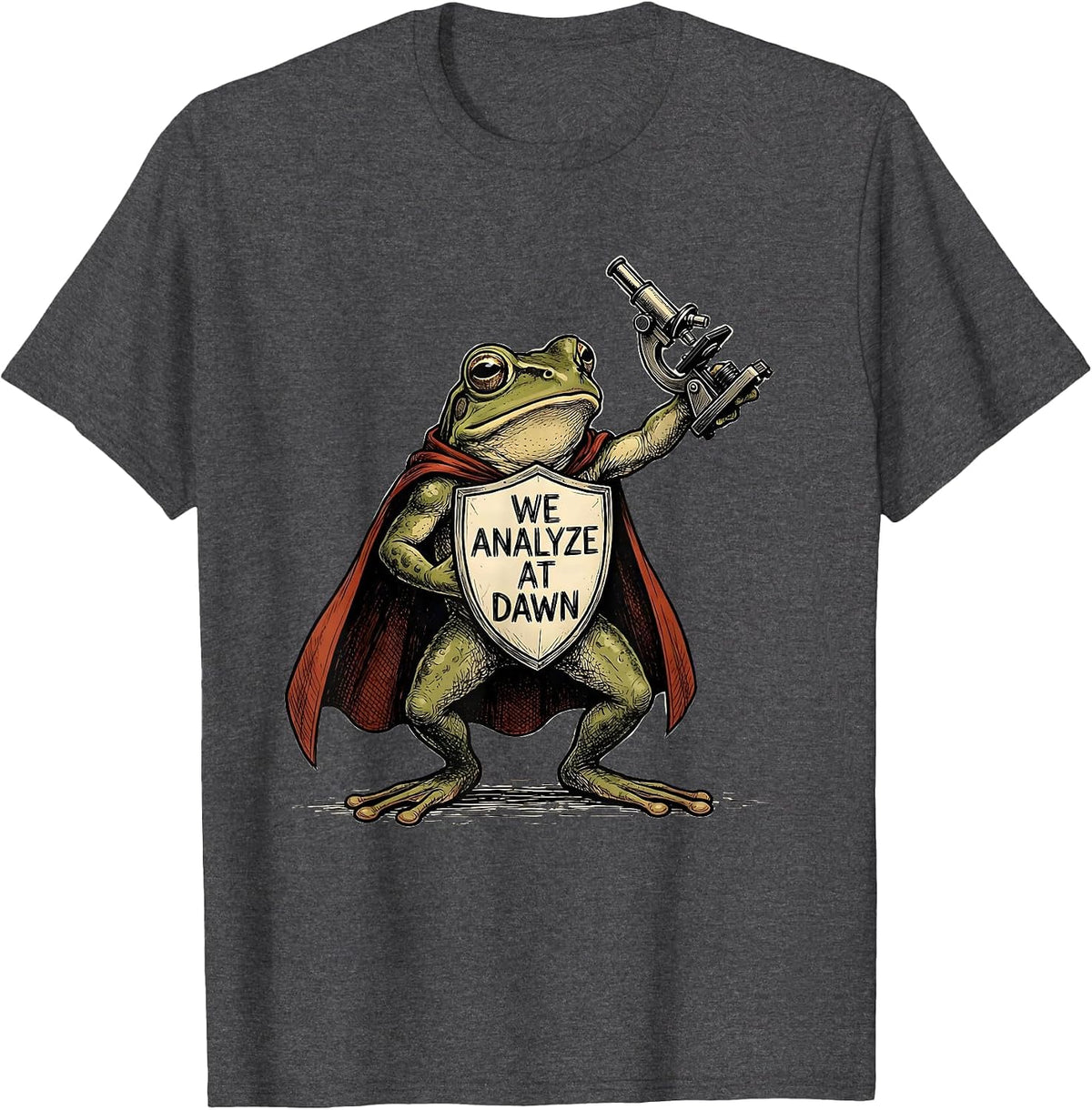Men's We Analyze At Dawn Funny Teacher Frog Back To School T-Shirt - Dark Heather Grey