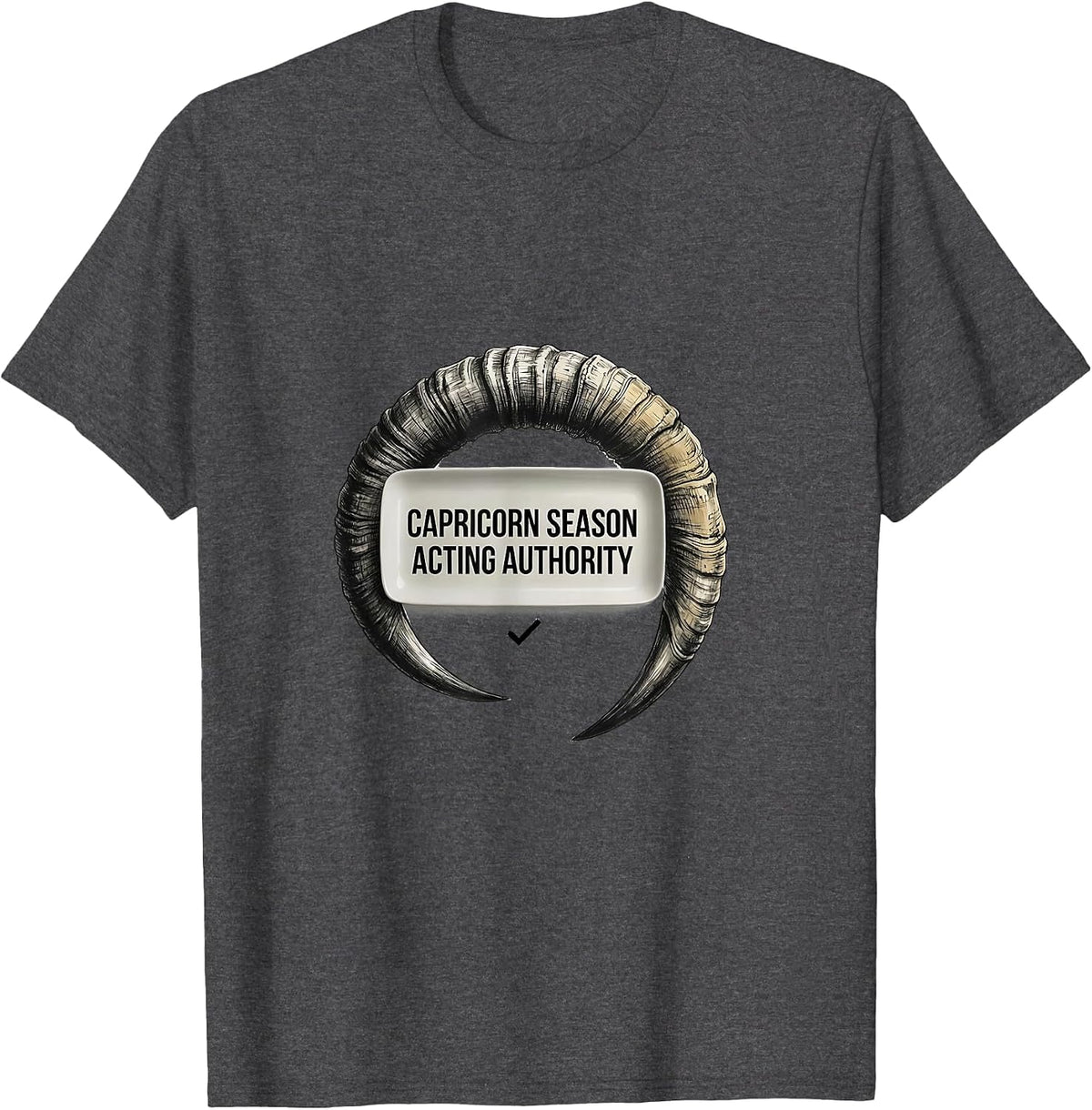 CAPRICORN SEASON ACTING AUTHORITY Funny Zodiac Birthday Gift T-Shirt - Dark Heather Grey