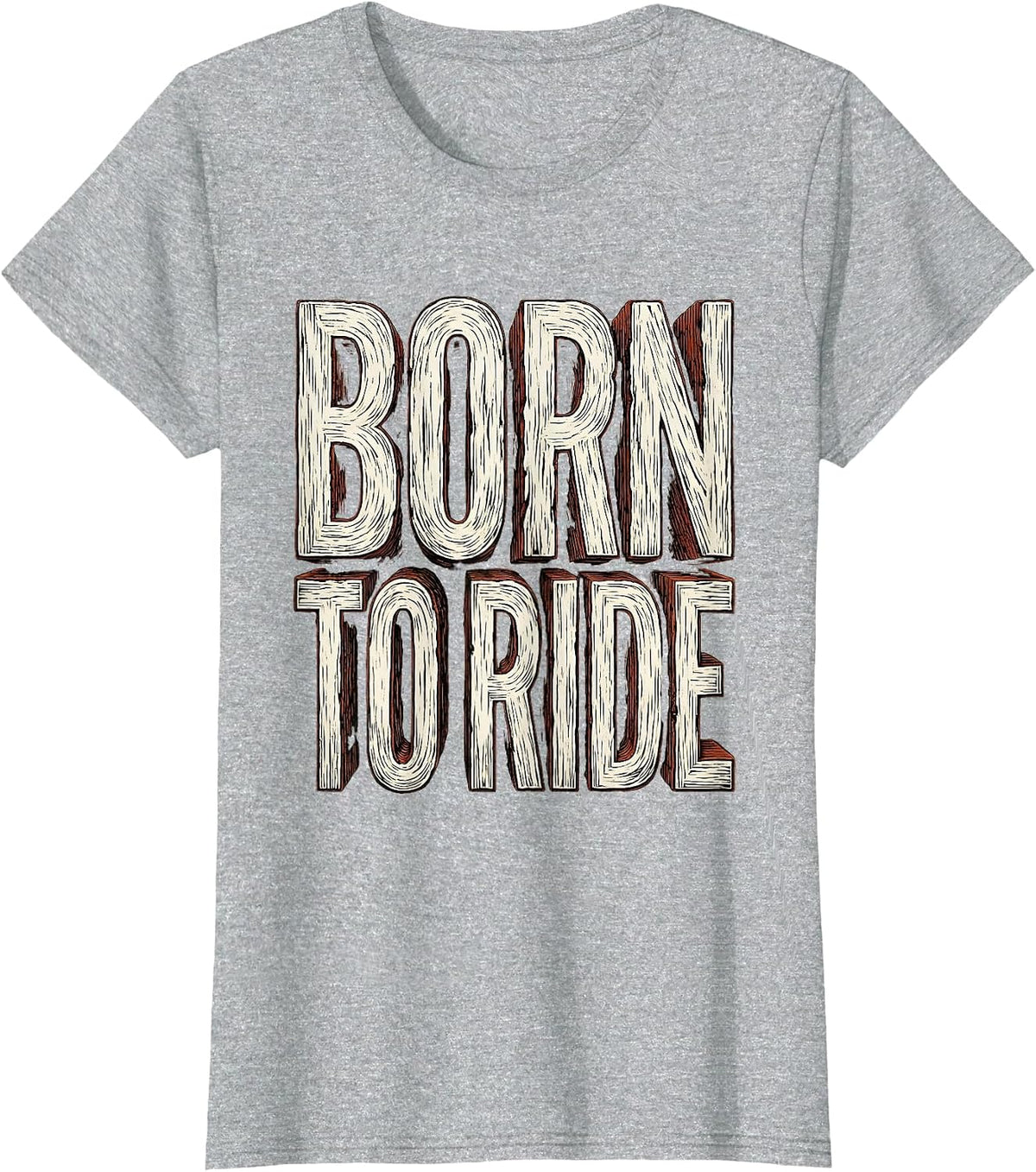 Born to Ride Bike Enthusiast Design T-Shirt - Heather Grey
