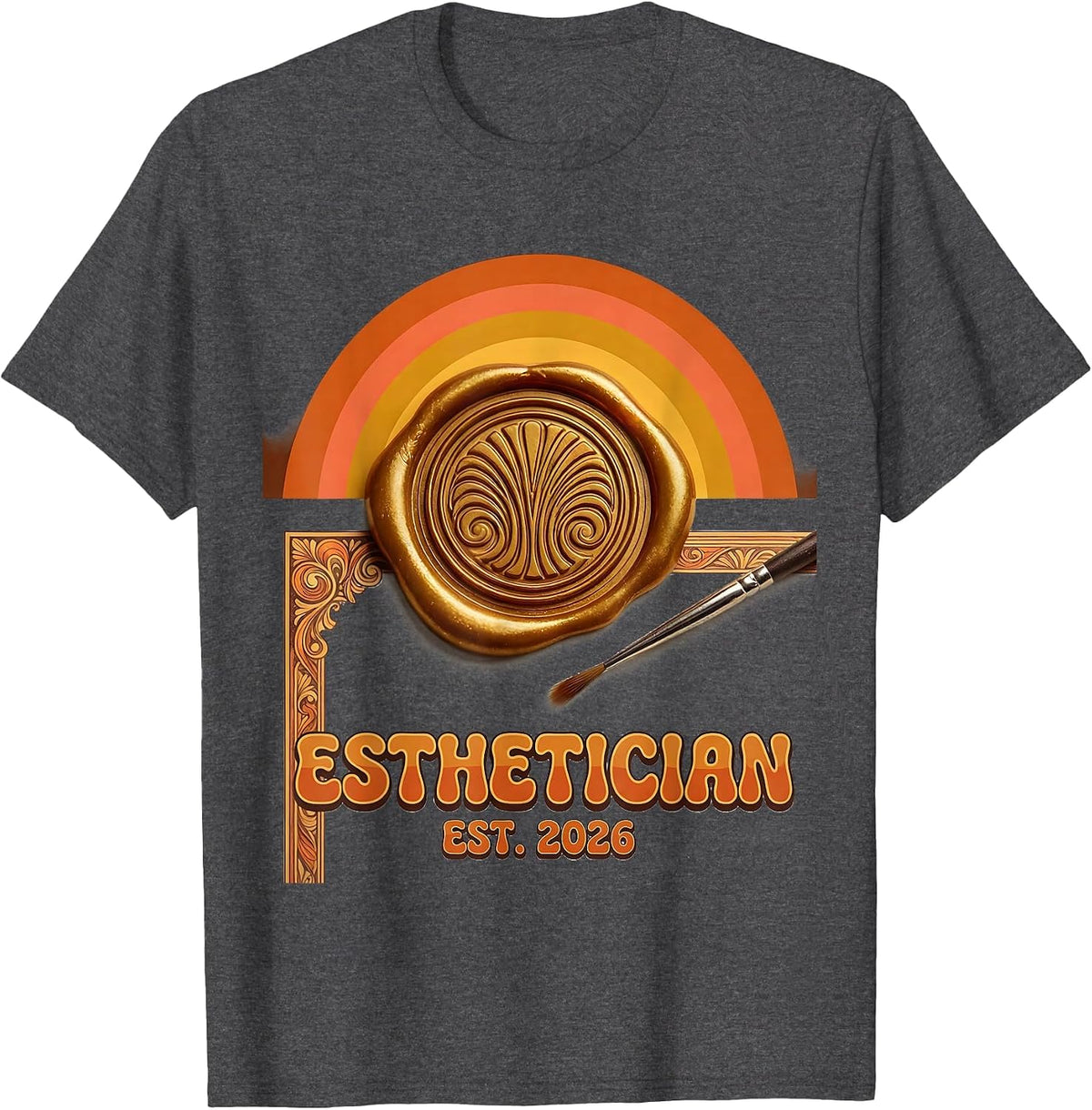 Esthetician Est. 2026 Retro Vintage Skincare Professional T-Shirt - Dark Heather Grey