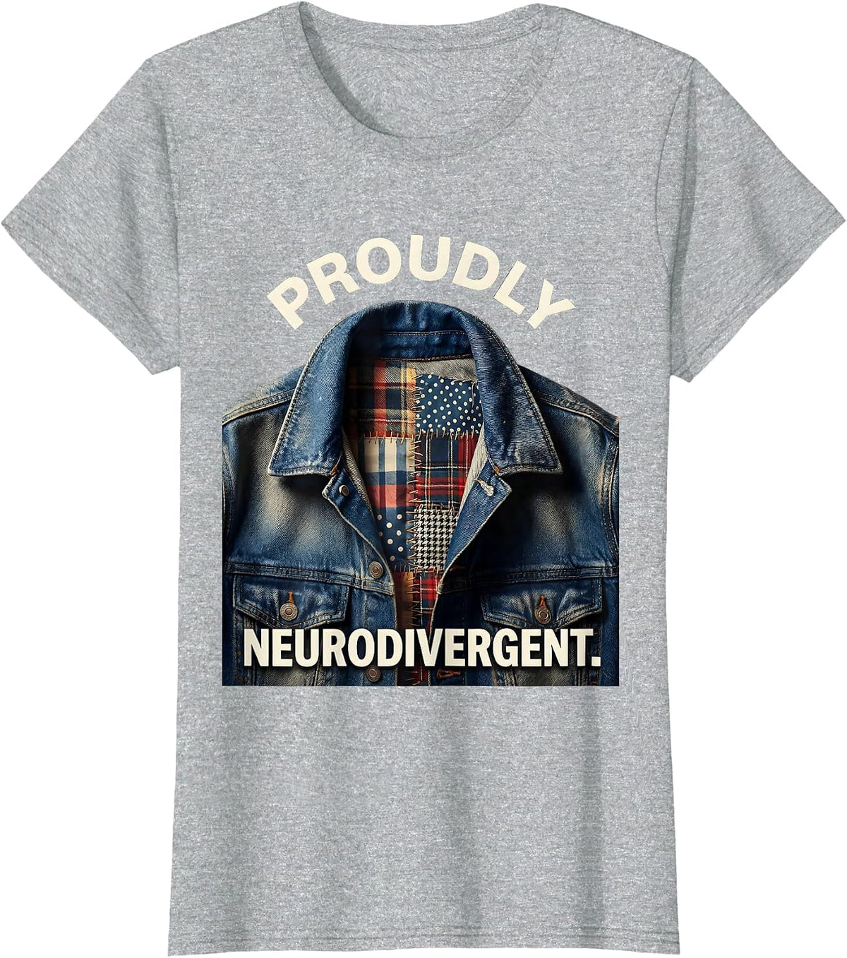 Women's Proudly Neurodivergent Awareness Design T-Shirt - Heather Grey