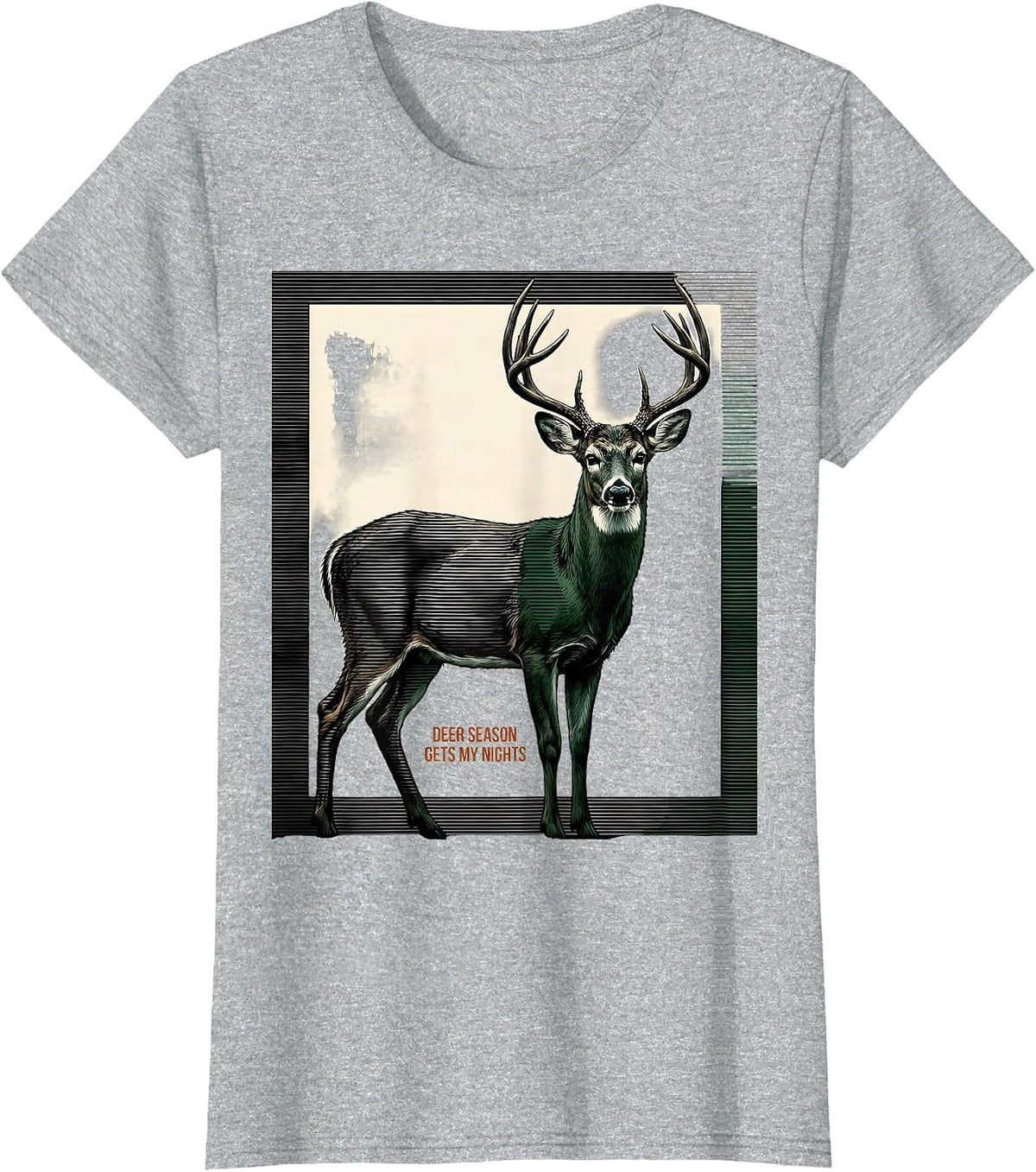 Deer Season Gets My Nights Funny Hunting Dad Gift T-Shirt - Heather Grey