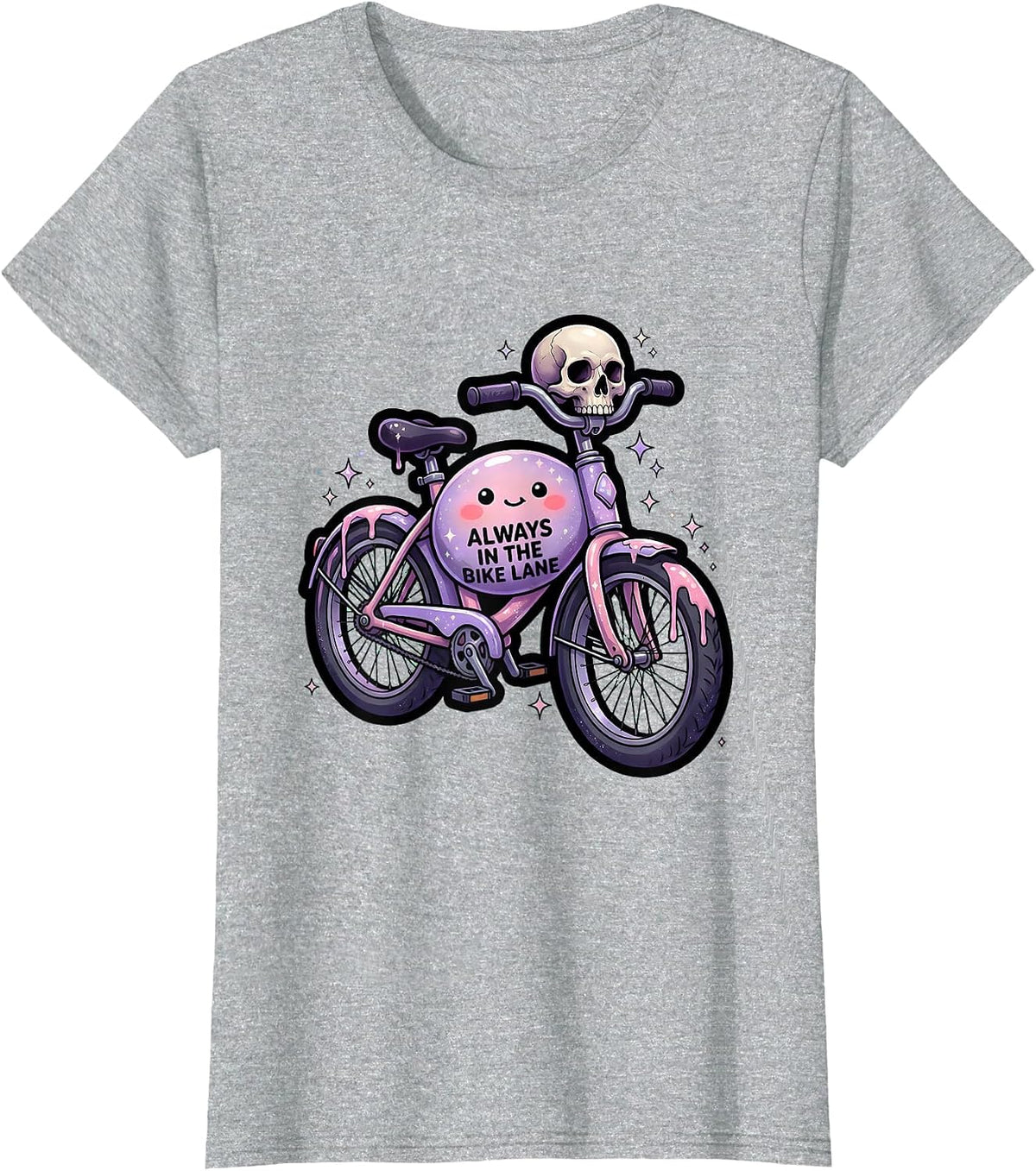 Women's Always in the Bike Lane Cycling Design T-Shirt - Heather Grey