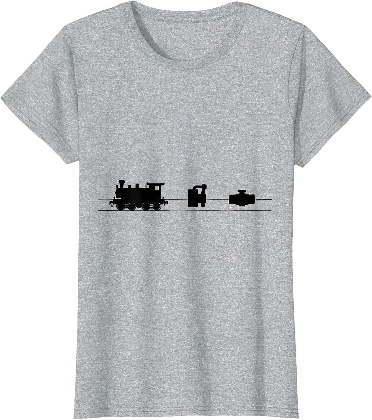 Locomotive Truck And Coupler Assembly Minimalist Train T-Shirt - Heather Grey