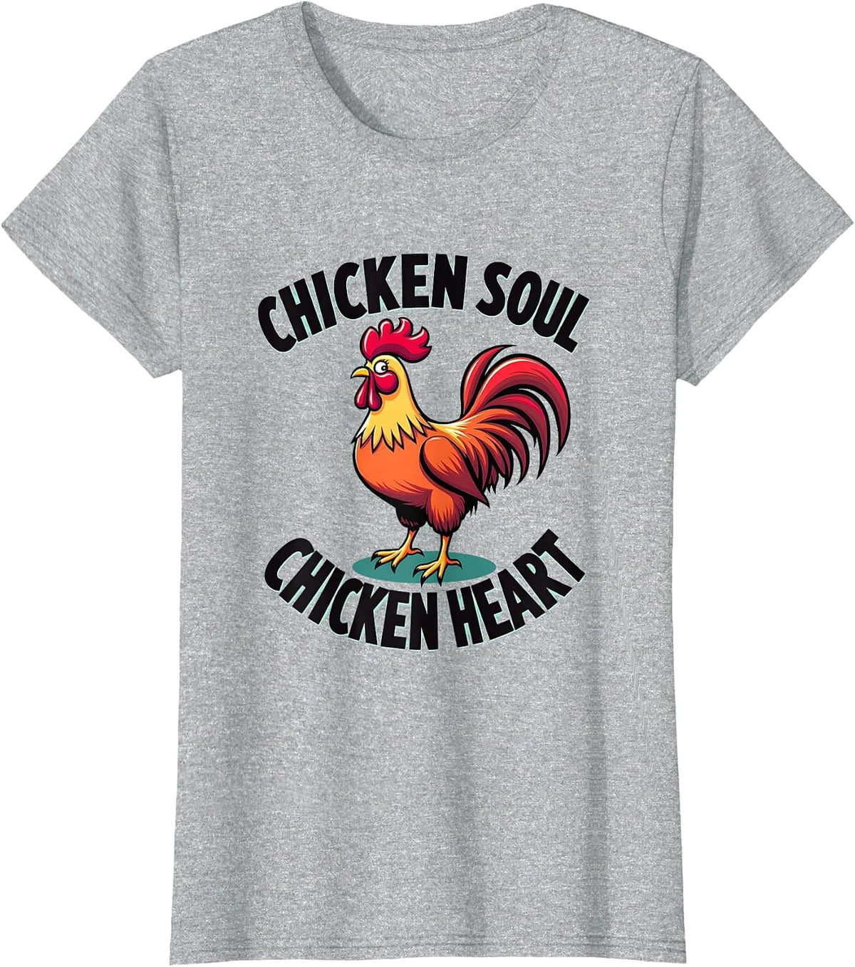 Chicken Soul Chicken Heart Poultry Love Design T-Shirt - Heather Grey