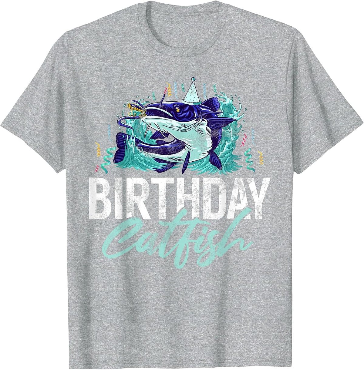 Birthday Catfish T-Shirt - Heather Grey