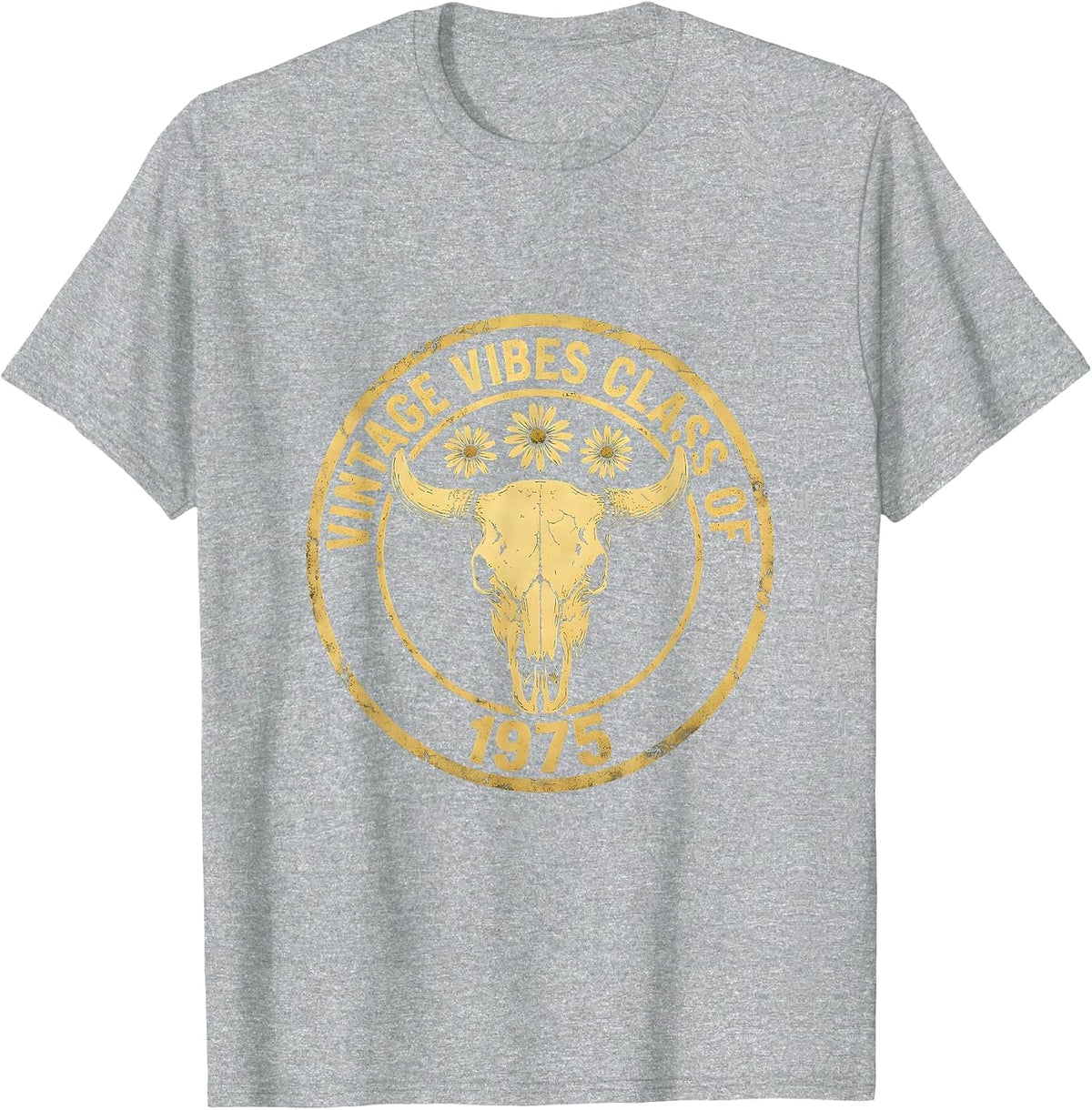 Men's Vintage Vibes Class of 1975 Retro Design T-Shirt - Heather Grey