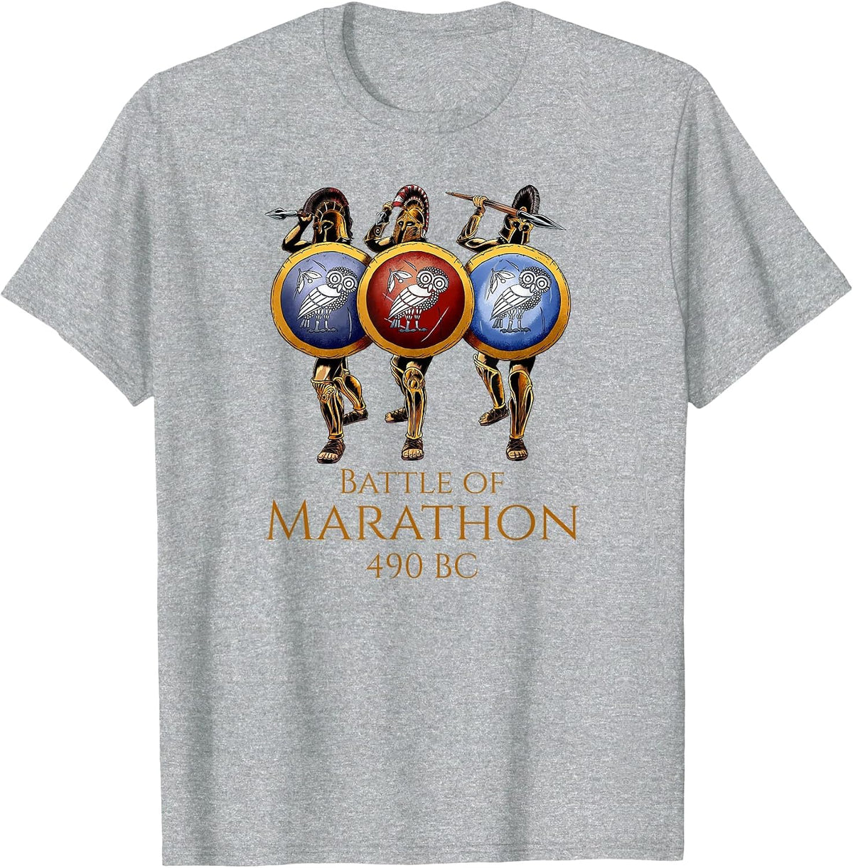 Ancient Greek History - Battle of Marathon - Athenian T-Shirt - Heather Grey