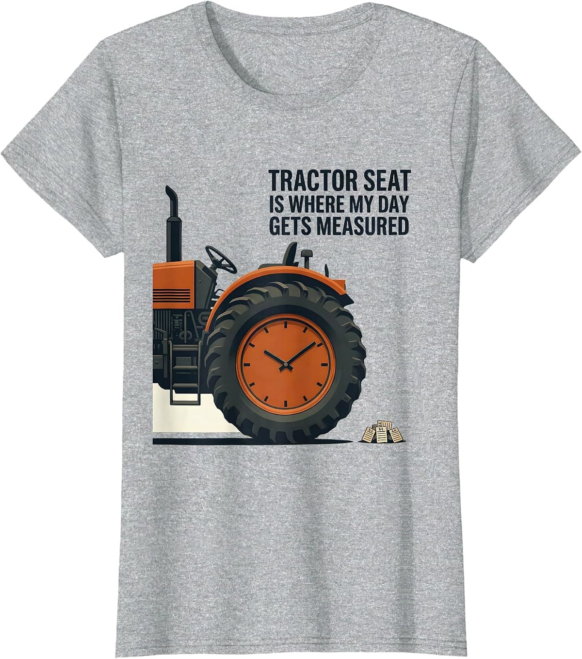 Tractor Seat Is Where My Day Gets Measured Farmer T-Shirt - Heather Grey
