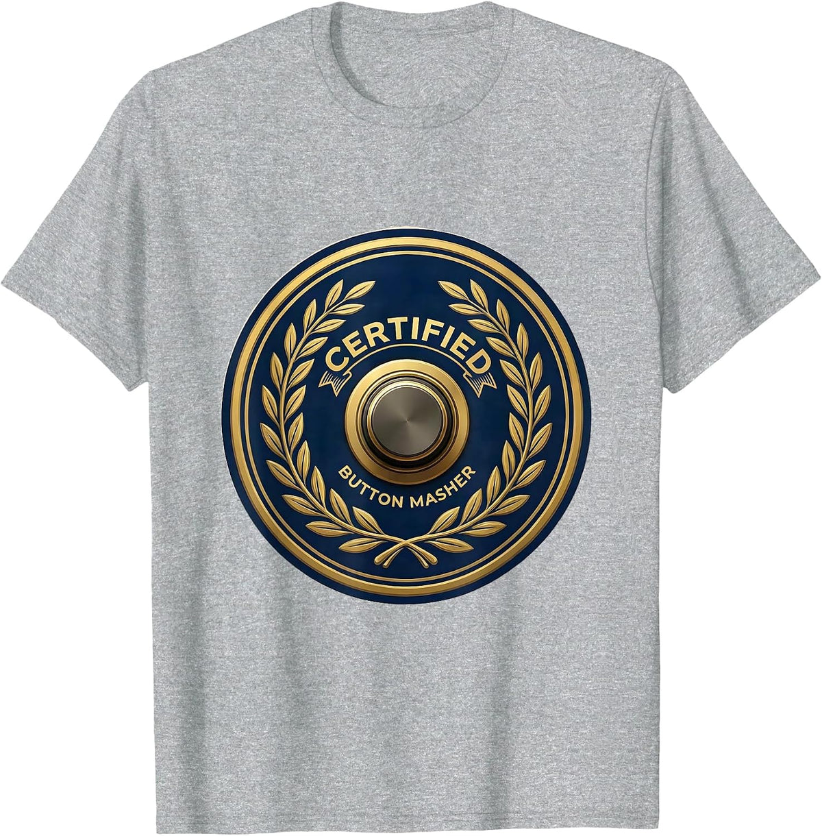 Men's Certified Button Masher Funny Speech Therapy AAC Awareness T-Shirt - Heather Grey