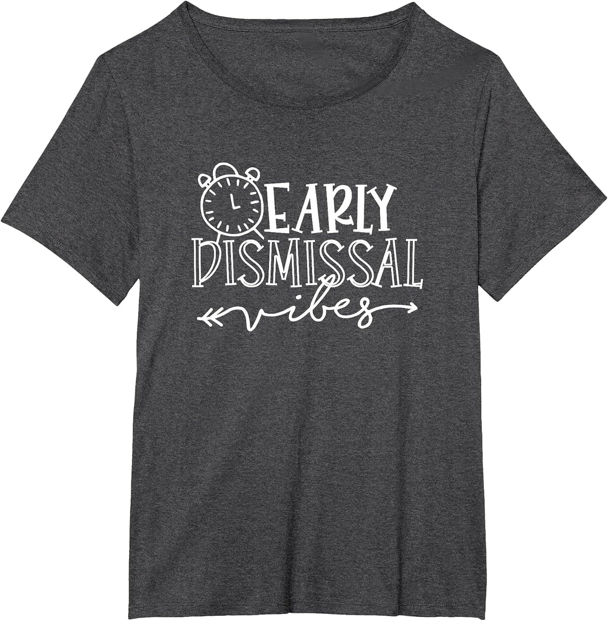 Teacher Proud Educator Lecturer Funny Early Dismissal Vibes T-Shirt - Dark Heather Grey