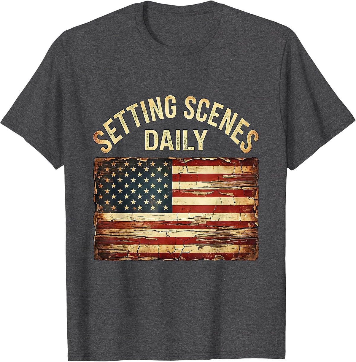 Setting Scenes Daily Graphic Design T-Shirt - Dark Heather Grey