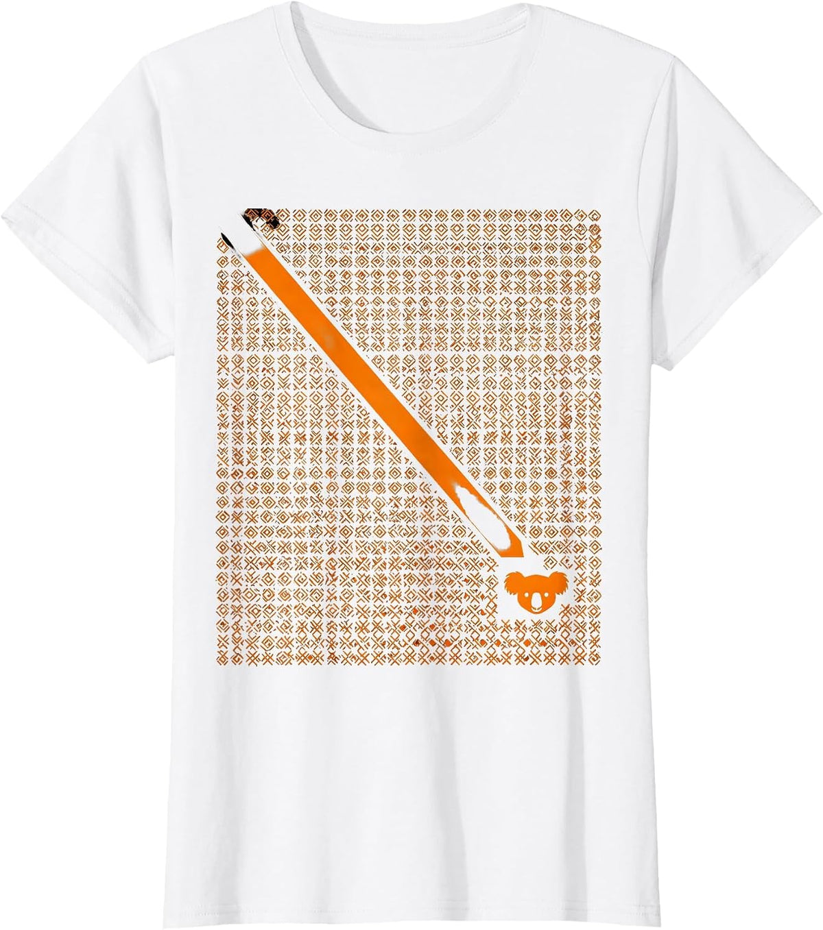 Women's Diamond Grid Koala Humor Animal Lover Gift T-Shirt - White