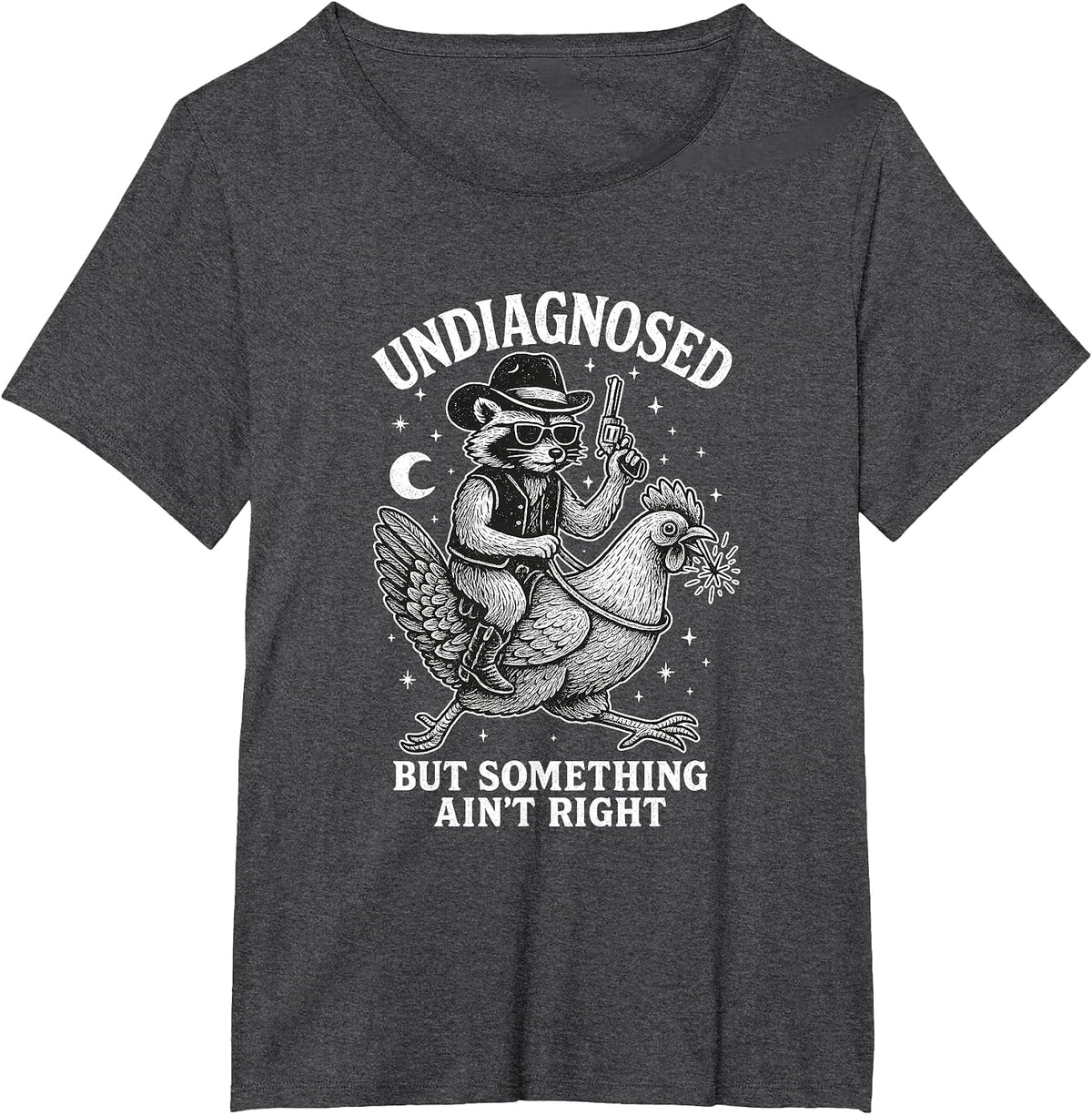 Undiagnosed But Something Aint Right Neurodivergent T-Shirt - Dark Heather Grey