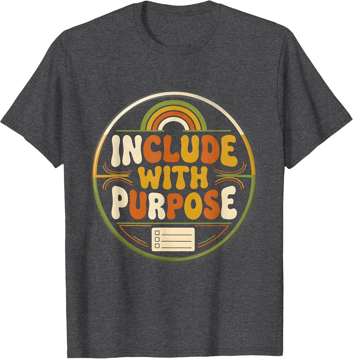 Men's Include With Purpose Retro Autism Inclusion Special T-Shirt - Dark Heather Grey