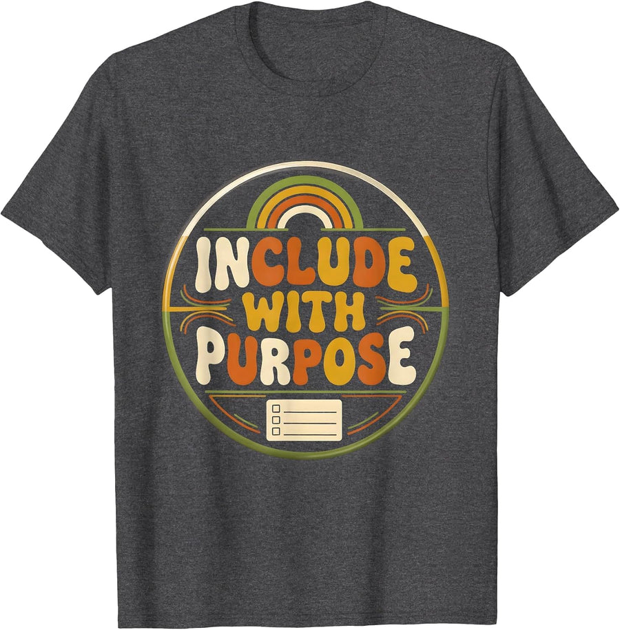 Men's Include With Purpose Retro Autism Inclusion Special T-Shirt - Dark Heather Grey
