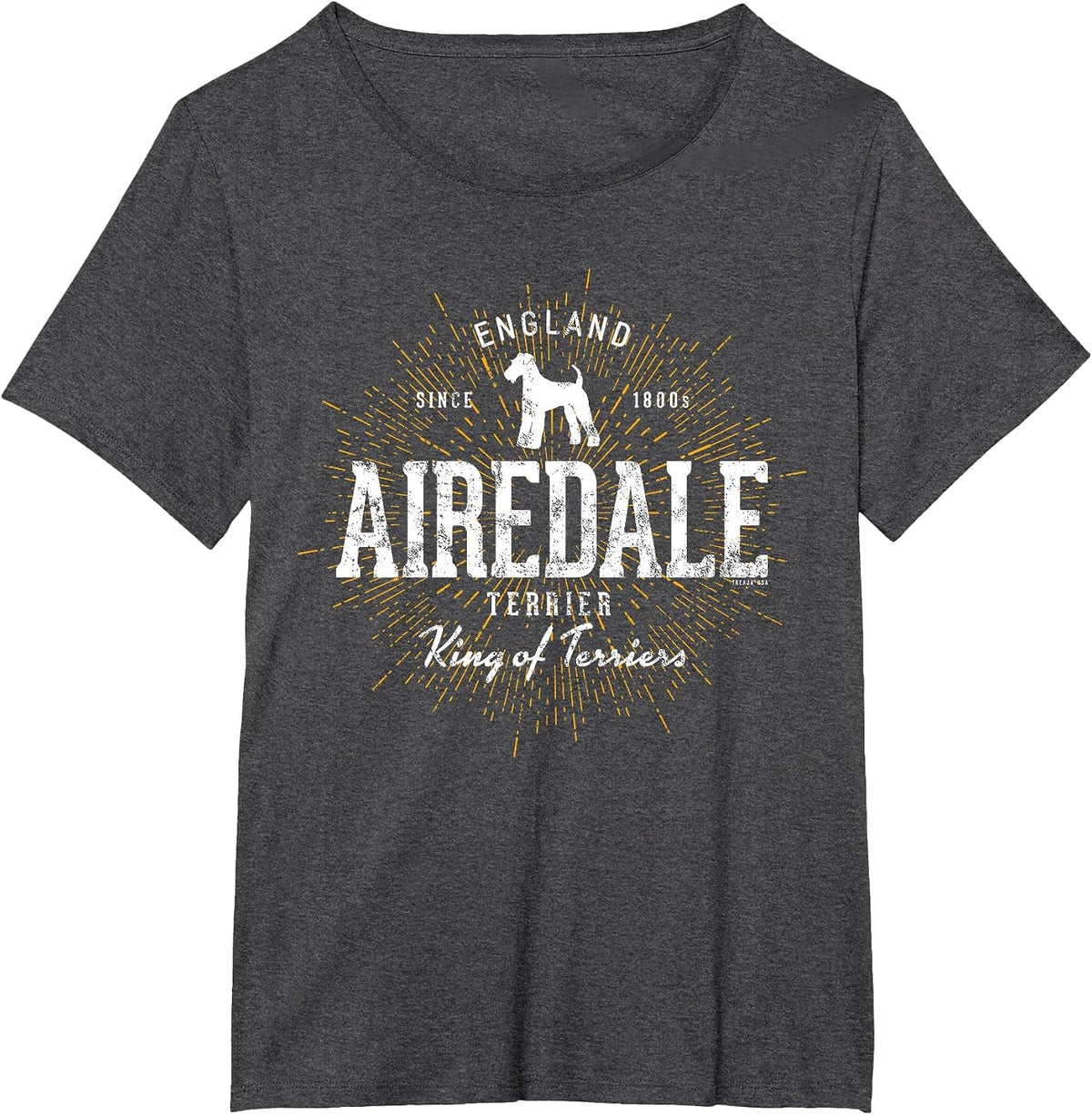 Vintage Airedale Terrier for Dog Lovers Airedale Terrier T-Shirt - Dark Heather Grey