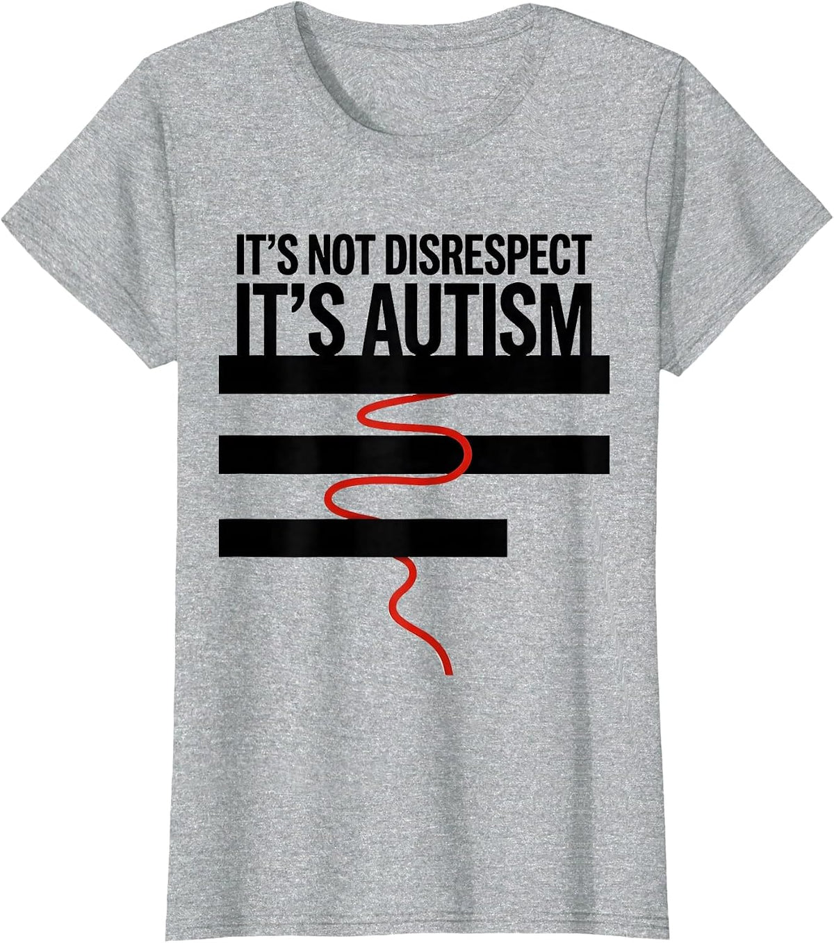 Women's It's Not Disrespect It's Autism Funny Neurodiversity T-Shirt - Heather Grey