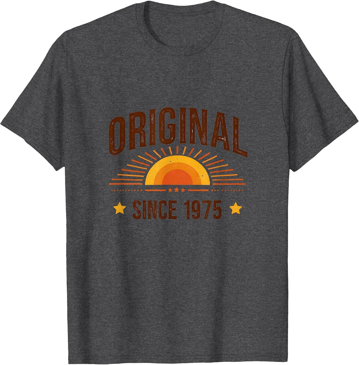 Original Since 1975 Vintage Birth Year Design T-Shirt - Dark Heather Grey