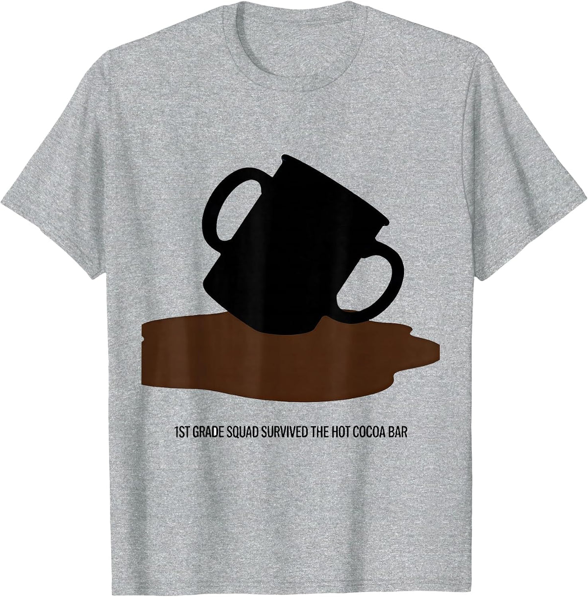 Men's 1st Grade Squad Survived The Hot Cocoa Bar Teacher Humor T-Shirt - Heather Grey